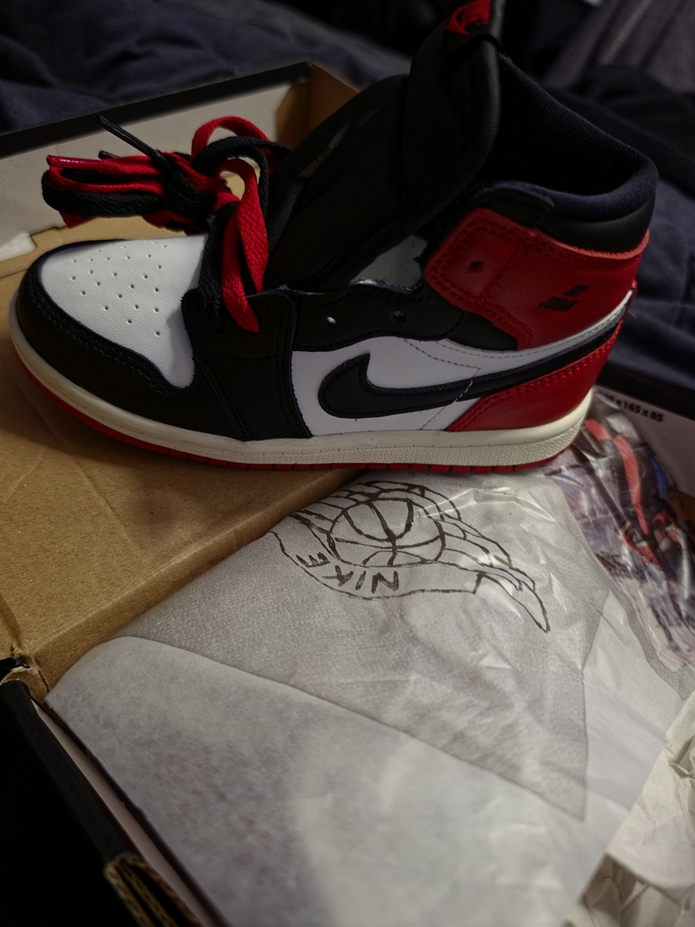 Nike Air Jordan 1 High Top Sneaker - White/Black/Red